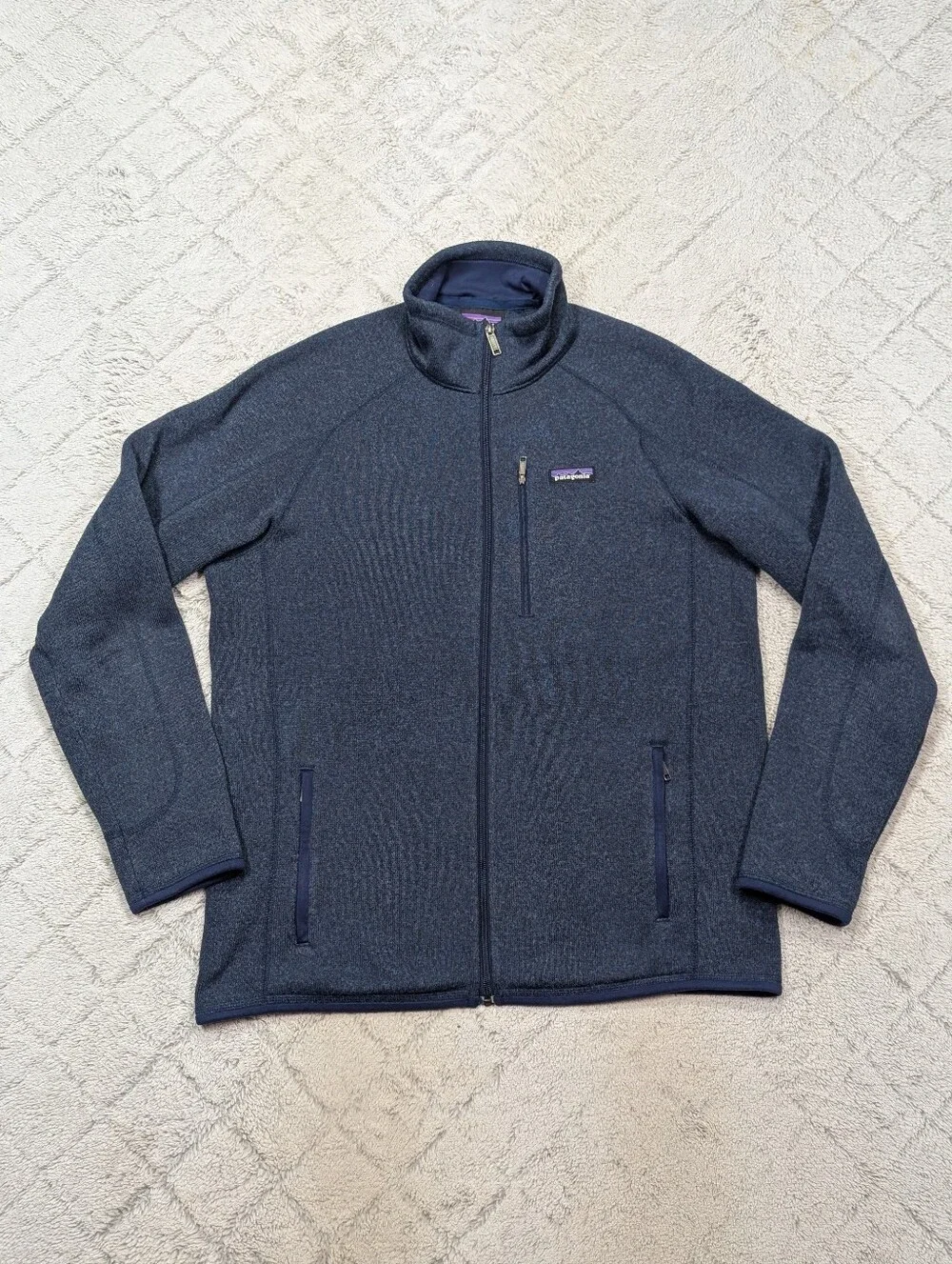 Patagonia Jacket Mens L Blue Navy Better Sweater Full Zip Fleece Outdoor Casual
